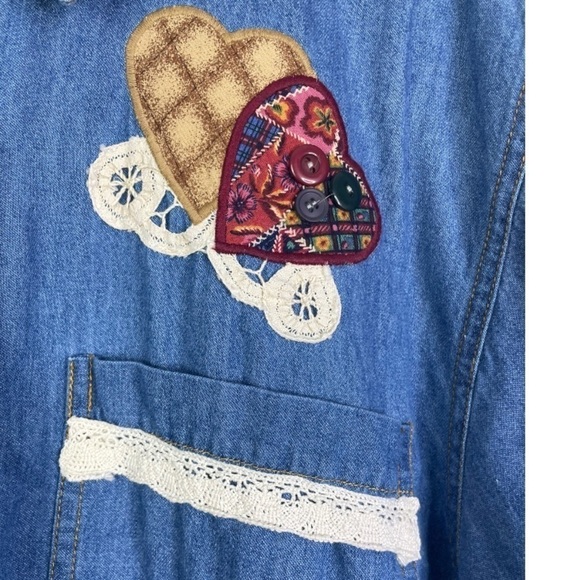 Vintage 90’s PTNY Women’s Long Sleeve Button Denim Shirt - Picture 3 of 5